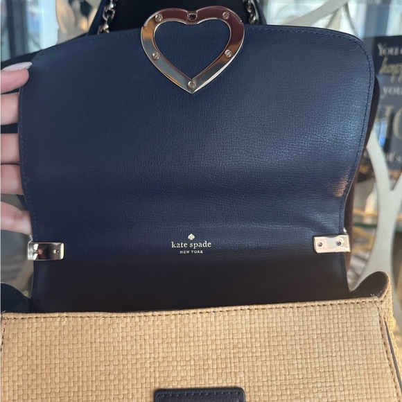 Kate Spade Robyn Medium Leather/Straw Crossbody - Picture 9 of 12